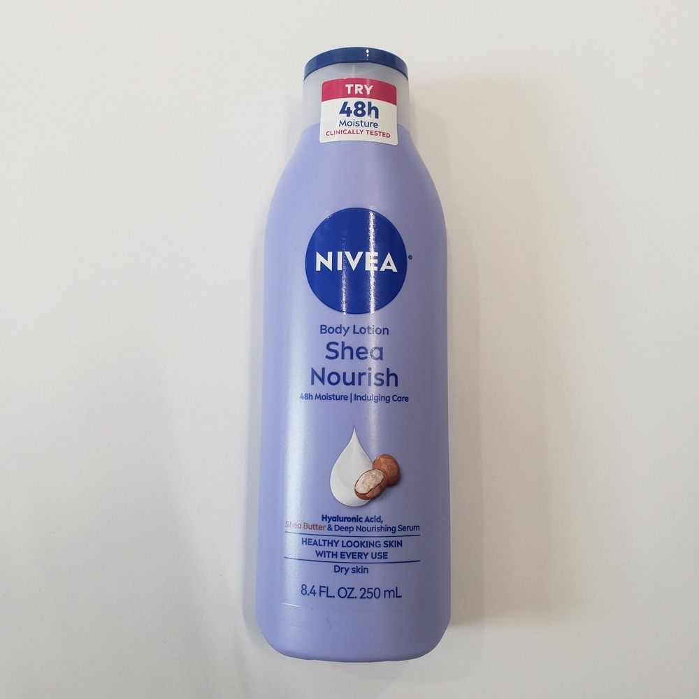 Nivea Body Lotion Unisex 8.4 oz Purple Shea Nourish Hyaluronic Acid NEW